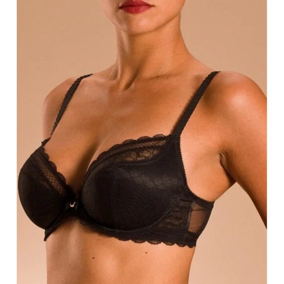 Chantelle C Chic Black Lace Bra 38E (38DD) Style # 3641 - Picture 2 of 6